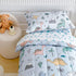 Joyreap 4 Set, Piece Toddler Bedding Cute Dinosaur on Light Blue, Ultra Soft Microfiber Toddler Comforter for Kids Boys