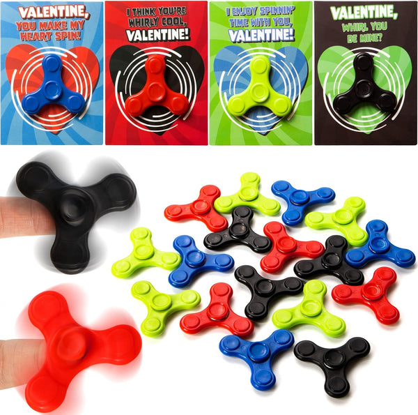 JOYIN 28 Packs Valentines Cards with Fidget Spinner, Stress Relief Hand Finger