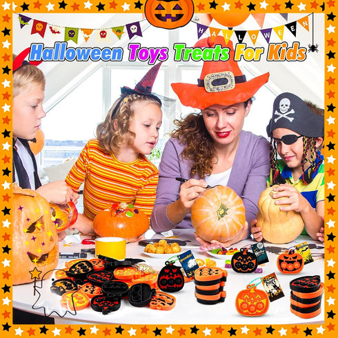 24 Halloween Party Favors for Kids PCS Halloween Pumpkin Pop Fidget Toys,Halloween Toys Treats for Kids,Halloween