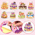 32 Sheets Make Your Own Birthday Cake Stickers, Creative Fun Happy Birthday Cake Game Sticker Kits for Kids Birthday