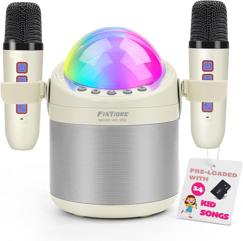 FINYIORE Karaoke Machine for Kids Adults Unique Astronaut Shape Portable Bluetooth Speaker with