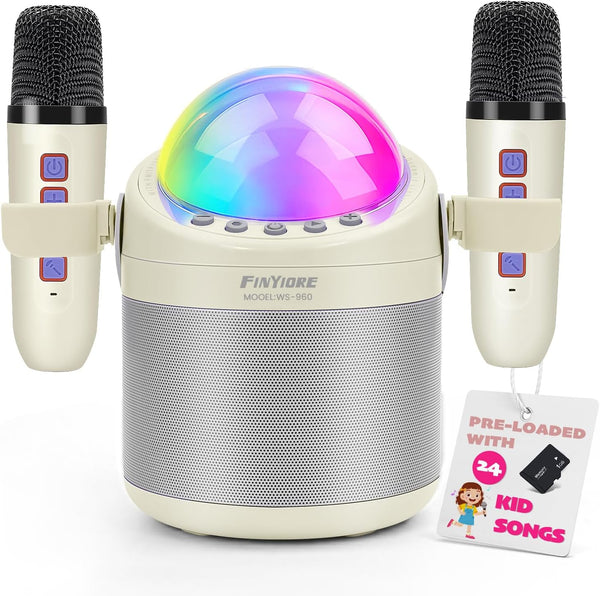 FINYIORE Karaoke Machine for Kids Adults Unique Astronaut Shape Portable Bluetooth Speaker with