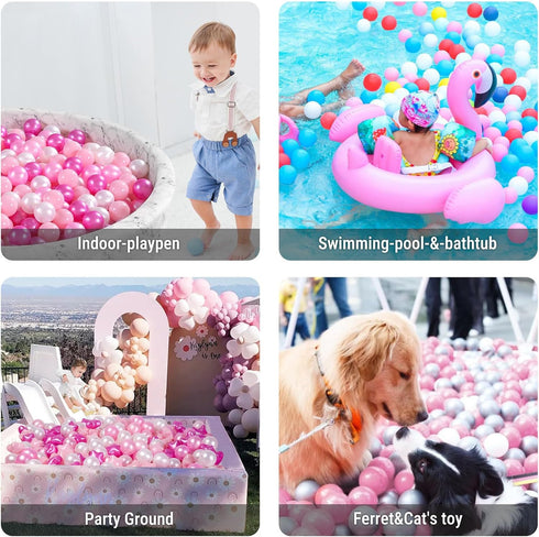 STARBOLO 170pcs Ball Pit Balls, Crush Proof Plastic Children's Toy Balls for Birthday Party and Water Play