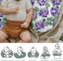 Purple Wildflowers Watercolor Baby Nursing Pillow Covers for Boy Girl Retro Hydrangea Floral Leaves Nursery Slipcovers