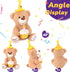 Hopearl Happy Birthday Teddy Bear with Glowing Cupcake - Musical Stuffed Animal Bear, Interactive Kids Gift, Brown