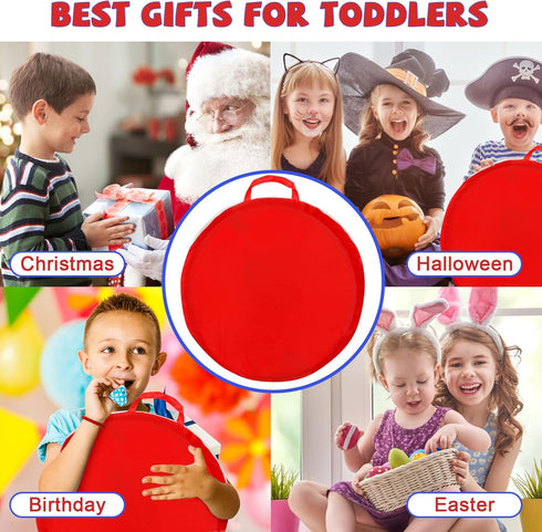 Kids Play Tunnel for Toddlers 1-3, 6 Foot Pop Up Crawling Toy with 2 Mesh Sides, Indoor Outdoor Gift for Children