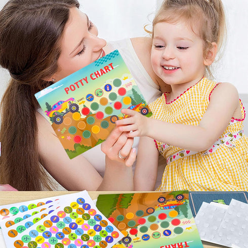 JLNGTHONG 10 Monster Car Potty Training Reward Chart, Potty Training Sticker Chart for Kids - Training Charts