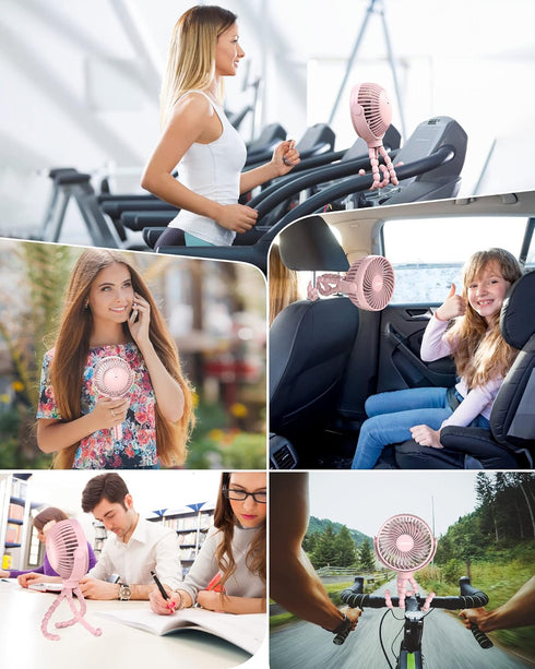 4000mAh 3 360 Coohea Stroller Fan Clip on for Baby, Rechargeable Battery Operated, Flexible Tripod, Wind Speed