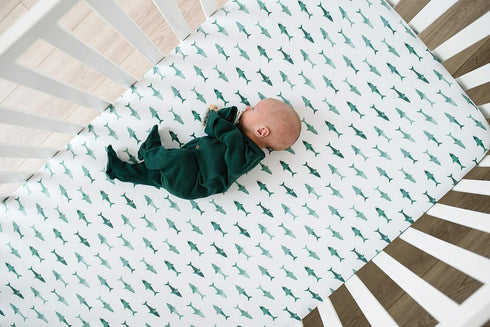 Premium Knit Crib Sheet in Pacific - Trendy Toddler Bedding