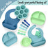 PrimaStella Unbreakable Silicone Baby & Toddler Plate and Spoon Feeding Set - Pacific Blue