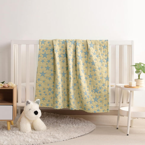 3 30"x40", NTBAY Layer Toddler Blanket, Muslin Cotton Jacquard Bed Blankets, Lightweight Thermal Baby Blanket, Super