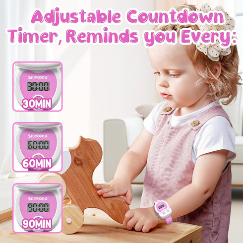 SKYROKU Potty Training Watch for Toddlers – Music & Light Reminders, Silicone Adjustable Strap, Rechargeable, Cute