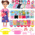 19 Pcs Mini 6 inch Doll Clothes and Accessories Including 4 Sets Fashion Dresses 4 Casual Tops and Pants Outifits 4 Swimsuits with 3 Shoes 2 Glasses 2 and Shoulder Bag for 5.3-6 Inch Dolls