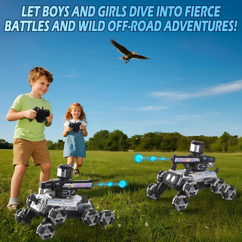 2.4GHZ 8-Wheel 9+ 3 4 5 6 7 8 2026 Godboat Robot Dog - Smart Toys for Kids with Music & LED Eyes, RC Car, Stunt