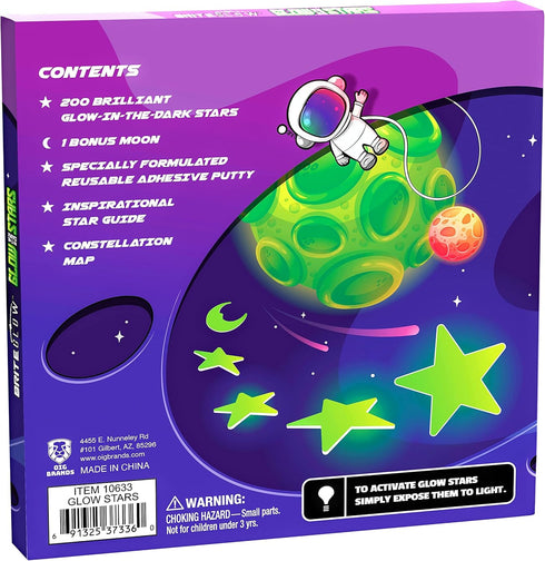 200 3D Pcs Glow in the Dark Stars with Moon - Luminous Wall Stickers Night Light for Boys & Girls Room Decor - Bedroom