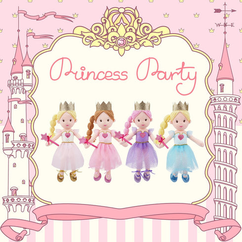 12" June Garden Soft Baby Princess Doll Stella - Stuffed Cuddly Princess Plush Gifts for Toddler Girls - White Dress
