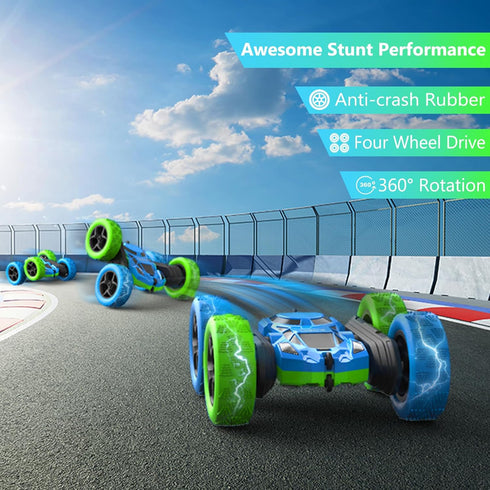 cosone Remote Control Car Toys for Boys, 4WD 2.4GHz Double Sided 360° Rotating All Terrain RC Cars
