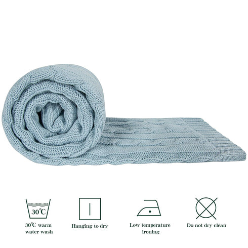 100% 30x40 30x40 Inches, NTBAY Pure Cotton Cable Knit Toddler Blanket, Super Soft Warm Breathable Baby Blanket