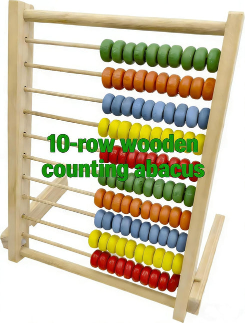 MAGIKON Counting 10 (8-Inch) Wooden Number Frame, Rows Abacus for Learning Math