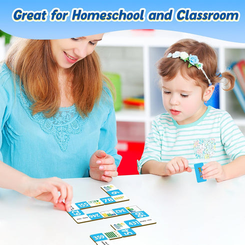 Place Value Dominoes Set, Math Manipulatives Games for Kids, Learning Activities, Preschool Supplies
