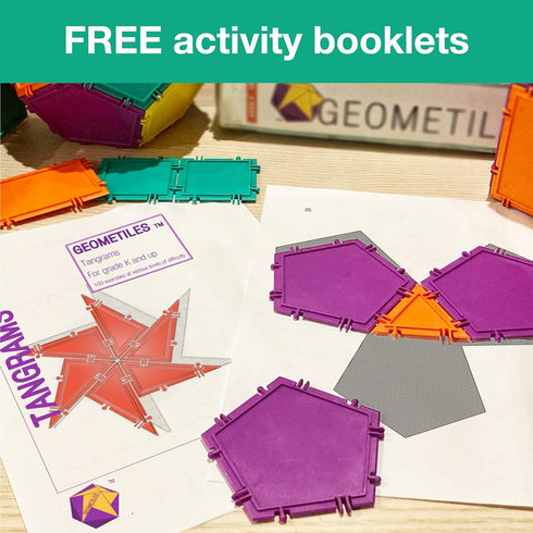 3D Building Set for Learning Math - 32-pc, Made in USA, Includes Many Online Activities (Pentagon/Triangle)
