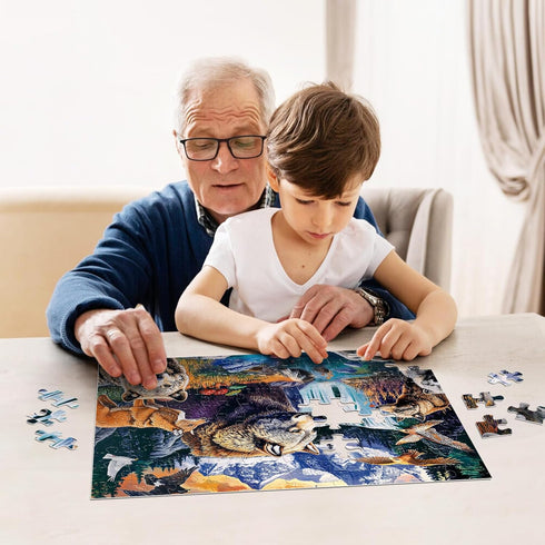 Jeacirio 5-8 100 4-6 4-Pack Kids Puzzles Ages - Wild Animals Puzzles Piece Jigsaw Puzzles for Kids Ages Toddler Puzzle