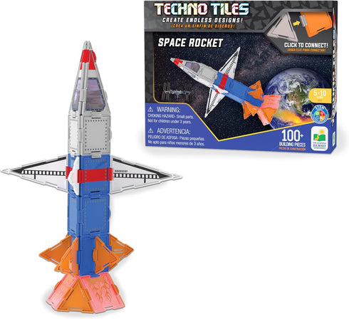 The Learning Journey International Techno Tiles - Space Rocket Building Set (100+ pcs)