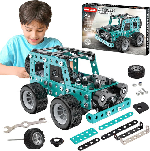 Jixin Xyzhi Buildable 3D Metal Engineering Kit 194-Piece STEM Set for Ages 8-16 Develops