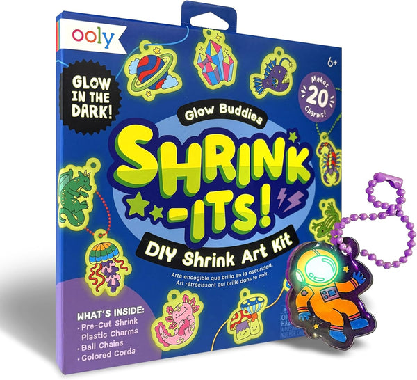 Ooly 28 PC DIY Shrinking Art Kit for Kids, 20 Glow in