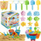 Cozycharm Beach Sand Toys Set for Toddlers, Portable Travel Beach Toys with 3