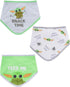STAR WARS Baby Boys Baby Yoda Bandana Bibs - 3 Pack Set for Feeding, Teething, Drooling (Green/White/Grey)