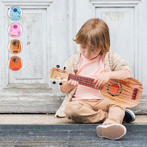 17 Inch Kids Ukulele Guitar Toy, 4 Strings Mini Musical Instrument for Toddler Beginner with Picks/Strap