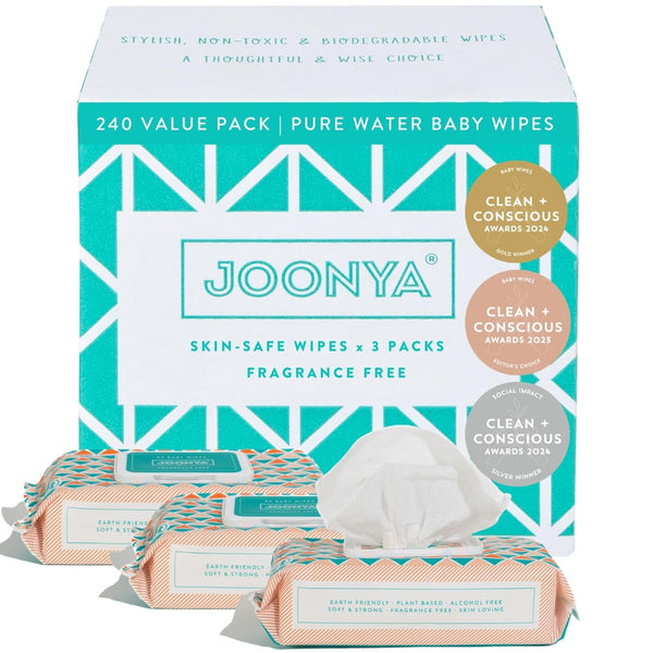 JOONYA Unscented Baby Wipes Plant-Based, Fragrance-Free Bulk Diaper Wipes | Hypoallergenic, Non-Toxic