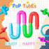 Pop Tubes Sensory Toys, Fidget Toys for Kids and Adults, Multi-Color Pop Tubes (4 Pack)