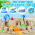 ERHAICAT Summer 3-10 Beach Toys, Dinosaur Sand Toys for Kids Toddlers with Collapsible Bucket, Sand Castle Building