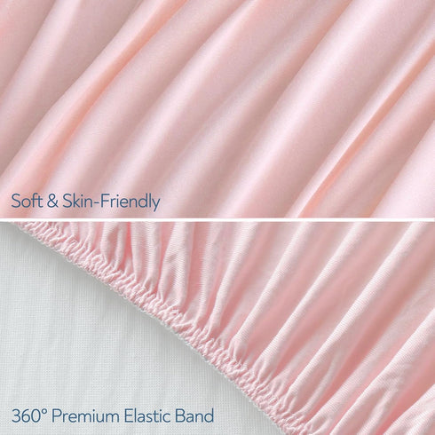 Magik & Kover 2 Pack 52" 28", Stretchy Crib Sheets for Girls, Fitted Crib Sheets for Standard Crib and Toddler Mattress