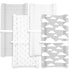 Premium Baby Changing Pad Covers 4 Pack - Pure Cotton Machine Washable Grey and White Changing Table Cover