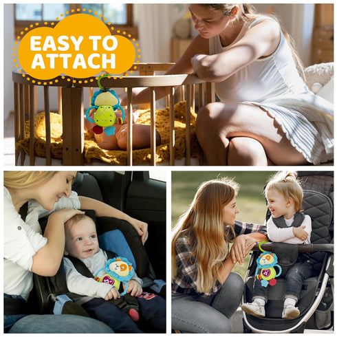 KiddoLab 3 Musical Caesar Teething Toy for Months and Up - Baby Teether, Rattle & Musical Toy with Lights & Fun Sound
