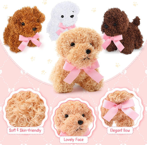 20 4.72 Inch Sosation Pcs Mini Puppy Stuffed Animal Adopt a Puppy Favors Small Push Dogs Bulk Graduation Party Gifts