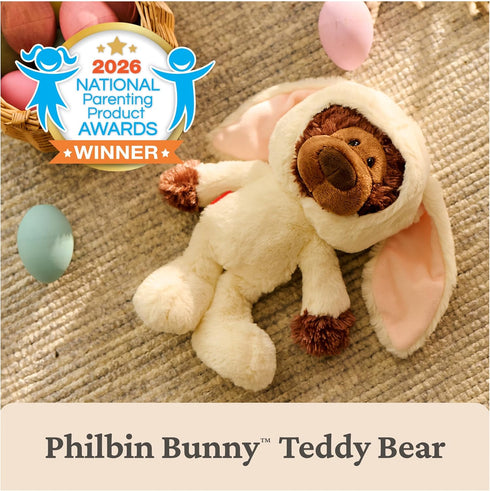 Philbin 0 10 GUND Bunny Plush, Premium Teddy Bear with Easter Bunny Costume, Stuffed Animal for Ages and Up
