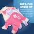 Constructive Playthings 4-Piece Sleeper Set for 12 Inch to 14 Inch Baby Dolls, Machine Washable Pajamas