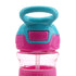 Nuby Thirsty Kids Push Button Flip-it Soft Spout Water Bottle, Easy Grip Band, Pink Rainbows, 12 Ounce