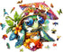 Decor(L-13.4 12.7in 230pcs) Wooden Puzzles for Adults, Beach Turtle Wood Puzzles Adult, Unique Animal Shaped Wooden