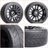 Preglued 1/10 On Road Wheels and Tires, 12mm Hex Rubber Flat Racing Tires for Traxxas and Tamiya (4PCS)