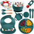 LimeOr Supplies Silicone Baby Feeding Set, 10 Pcs Baby Led Weaning Supplies | BPA-Free