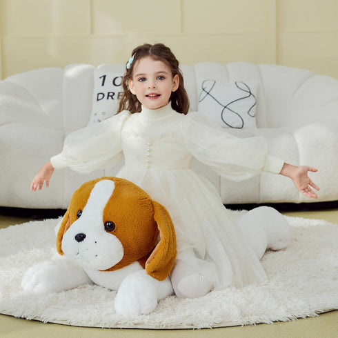 IKASA Giant Beagle Dog Stuffed Animal Plush Toy, 30" Jumbo Cute Fluffy Plushie Gifts for Kids Girls