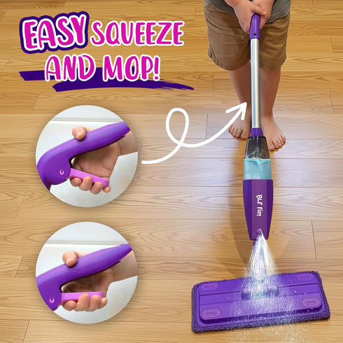 Playsets Set, 3 4 5 6, Kids Spray Mop, Toddlers Cleaning with Real Water Sprayer, Kids Mop Toys, Montessori Cleaning