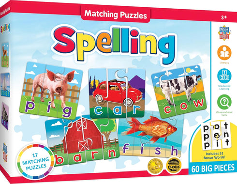 MasterPieces Kids Games - Educational Spelling Matching Game for Kids and Family