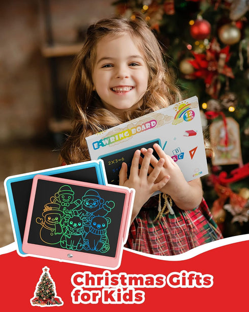 KOKODI 12 Inch LCD Writing Tablet - Erasable Doodle Board for Toddler Drawing, Car Travel School Games for Kids