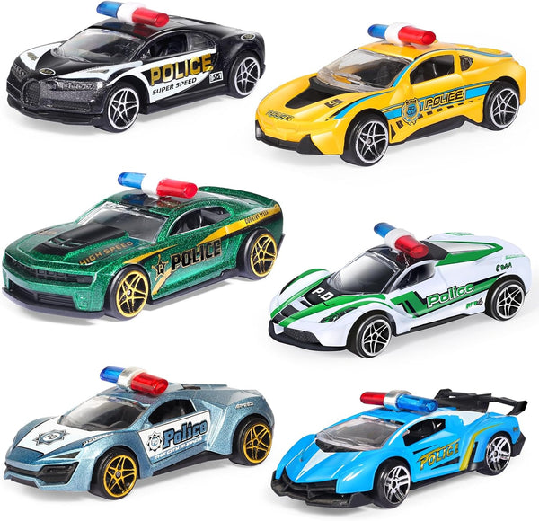 Oriate 1:64 Die-Cast Metal Police Car Toy Set - Collectable Police Sports